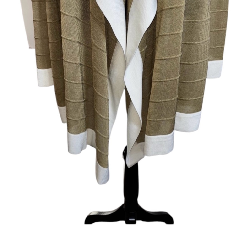 Misook XL Camel Cream Draped Waterfall Cardigan Lightweight Knit - Picture 5 of 9